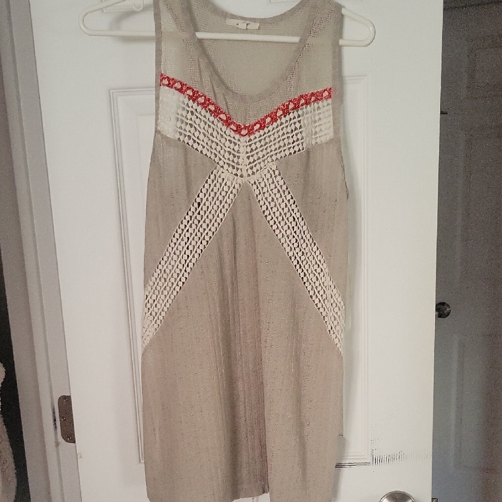 Mystree Beige and Red Mini Dress